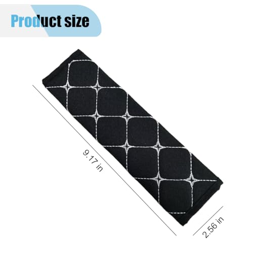 2PCS Car Seat Belt Cover, Cotton Linen Car Safety Seat Belt Pads, Harness Shoulder Pads Protect Your Neck, Universal Car Strap Protection Accessories for Cars, Trucks, SUVs (Black＆White) - color: Black＆White
