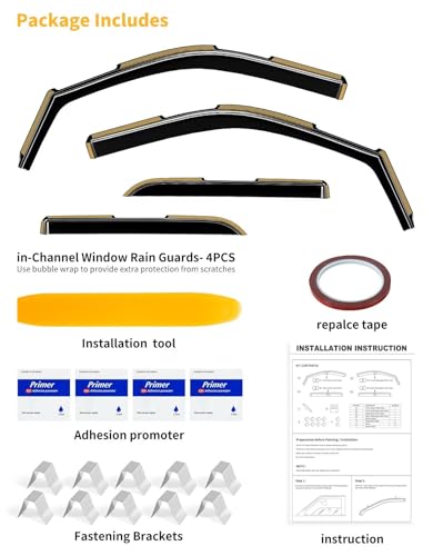 in-Channel Window Rain Guards Fit for Truck Dodge RAM 2500 3500 2019-2026 Crew Cab Extra Durable Window Visors Window Deflectors Vent Visors Vent Shades Car Accessories-4 pcs 2-Q07 - size: Fit for 2019-2026 Dodge RAM 2500 3500 Crew Cab