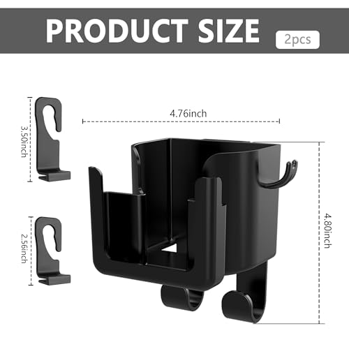 OFBAND 2PCS Multifunctional Car Cup Holder + Car Phone Holder + Car Purse Hook,Hanging Back Seat Car Organizer with Headrest Hooks,Universal Car Organizer Car Accessories Interior