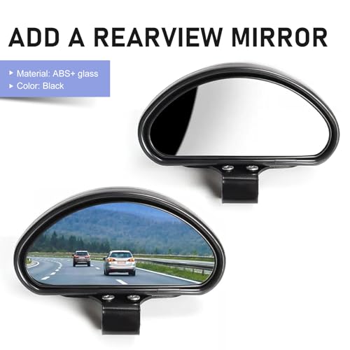 2 PCS Car Blind Spot Mirror, Ajustable Car Reversing Auxiliary Mirror with Screw Fixation, Broaden View Field Clear Imaging Rearview, Universal Wide Angle Exterior Accessories (Black)