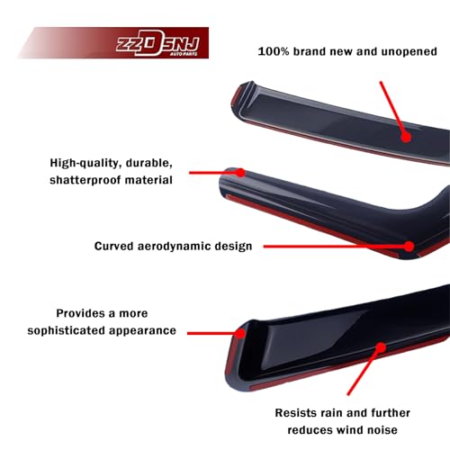 in-Channel Rain Guards 4-Piece Compatible with 2014-2023 Jeep Cherokee Window Visors Side Window Deflectors Shield Shade - size: 2014-2023 Jeep Cherokee