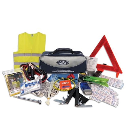 Ford Roadside Assistance Kit Contains First Aid Kit, Safety Vest, Booster Cables and Assorted Tools | VFL3Z19F515AC