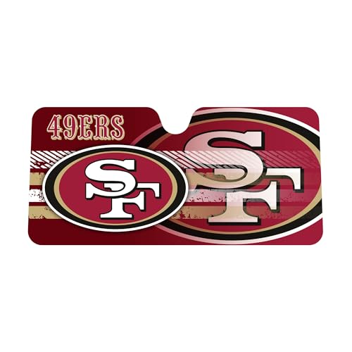 Fanmats NFL Windshield Sun Auto Shade, Sun Shield Sun Visor Accordion tri-fold for Storage 59" x 29.5", Colorful Team Design