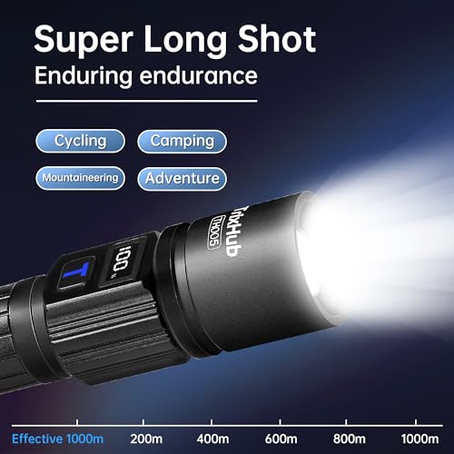 TrixHub Rechargeable Flashlights 3 Pack, Super Bright High Lumens Flash Light, 5 Modes Zoomable Linternas with LCD Digital Display, Powerful Handheld LED Flashlights for Home Emergencies Camping - size: 3pack