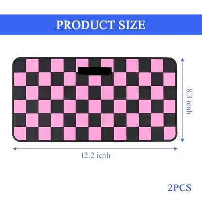Wuyaoyao 2PCS Car Dashboard Anti Slip Mat, 12.2"×8.3" Non-Slip Dashboard Sticky Pad, PVC Car Dash Gripping Mat, Multifunctional Auto Grip Mat for Phones Sunglasses Keys Electronic Devices (Pink) - color: Pink