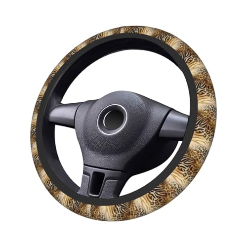 Leopard Zebra Print Steering Wheel Covers Non Slip Neoprene Universal 15 Inch Steering Wheel Protector Car Cover for Men Women - color: Leopard Zebra Print