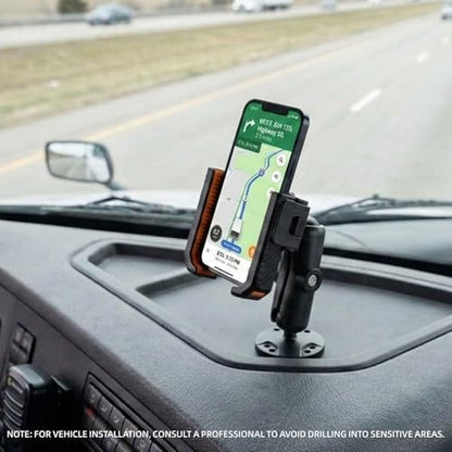 xik Phone Mount Holder for Boat Kayak Car Truck UTV - Round AMPS Base, [1s Lock & Release][360° Adjustable], Fits 4.7"-7.2" Phones, Heavy Duty, Wall Mount - style: Short style