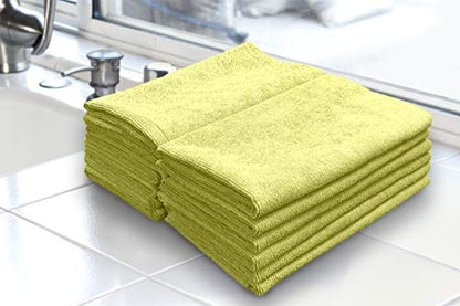 Detailer's Preference Premium Edgeless Microfiber Towels, 350 GSM, Ultra Soft, Lint-Free, Streak-Free, Scratch-Free, Highly Absorbent, for Auto, Home, and Detailing,16x16, 12-Pack, Yellow - color: Yellow