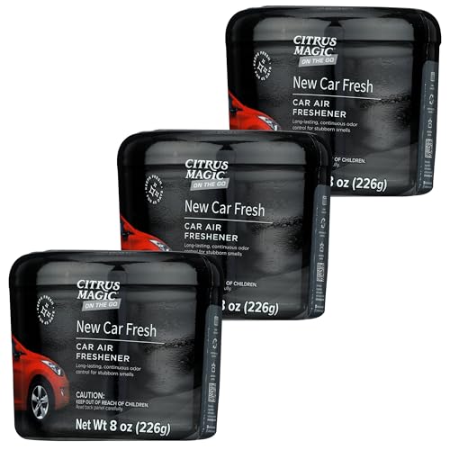 Citrus Magic On The Go Odor Absorbing Solid Air Freshener, Luxurious New Car, 8-Ounce, Pack of 3 - color: Black, size: 8 Ounce (Pack of 3)