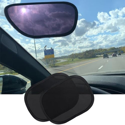 Miniature Static Cling Car Window Shades, Removable Tint for Car Windshield Covers Blocks Sun Glare Patch Sun Screen Car Sun Shade for Side Window Baby, Driver Window Sunshade, Glare Visor 2 Pack - size: 2 Pack