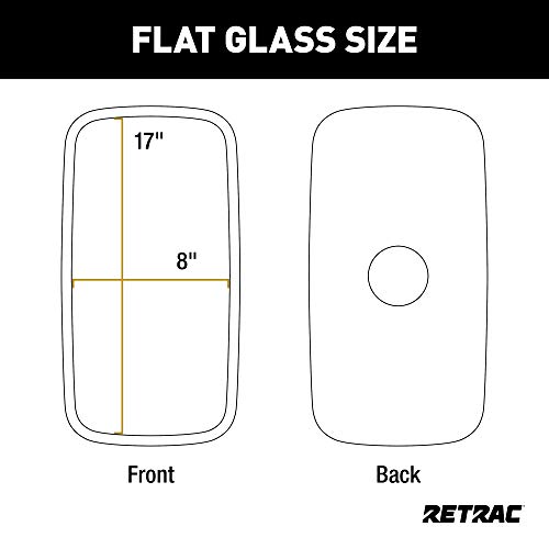 RETRAC 610872 Aerodynamic 8 x 17-Inch Plastic West Coast Mirror Head, Fits 3/4 to 1-1/4-In Tube, Universal Driver or Passenger Side, Chrome