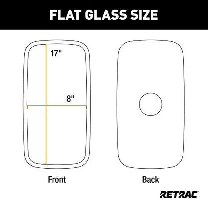 RETRAC 610872 Aerodynamic 8 x 17-Inch Plastic West Coast Mirror Head, Fits 3/4 to 1-1/4-In Tube, Universal Driver or Passenger Side, Chrome