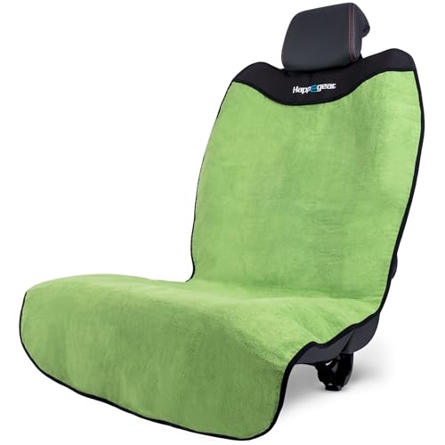 HAPPEGEAR Happeseat Waterproof Car Seat Cover & Protector – Universal Fit Car Seat Towel Cover – Non-Slip Backing, Easy Install & Storage, Machine Washable, Fits Front & Back, Green - color: Green