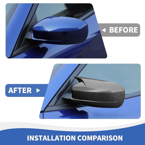 RAZPOY Rearview Mirror Cover Side Mirror Shell Trim Compatible with Dodge Charger 2010-2025, Carbon Fiber - color: Carbon Fiber
