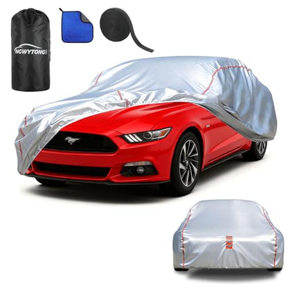 Car Cover Waterproof All Weather for Ford Mustang 1994-2025,All-Around Fastening and 4 Upgrades, 30s Quick-Install for Car Cover - size: 3（for Mustang）