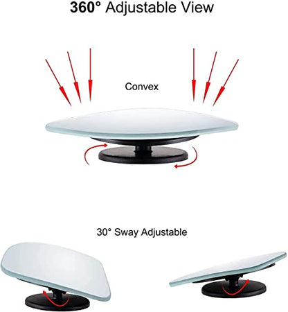 Verivue 2.5-Inch Fan-Shaped Blind Spot Mirrors for Cars, Universal Fit, HD Convex Wide Angle, Stick-On Frameless Side Mirror Blindspot, Adjustable Design Blind Spot Mirrors 2-Pack - size: Fan Shaped
