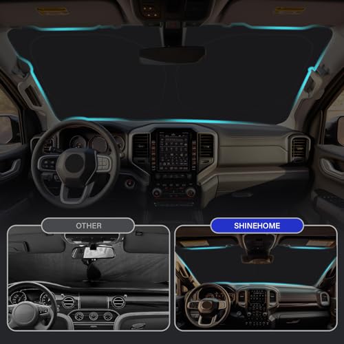 Car Sun Shade for 2019-2024 2025 2026 Dodge Ram 1500 Windshield Sun Shade, Sun Visor Windshield Screen Cover for Ram Front Window Sunshade Foldable Auto Interior Accessories UV Block to Keep Cool - size: For 2019-2026 Dodge Ram 1500