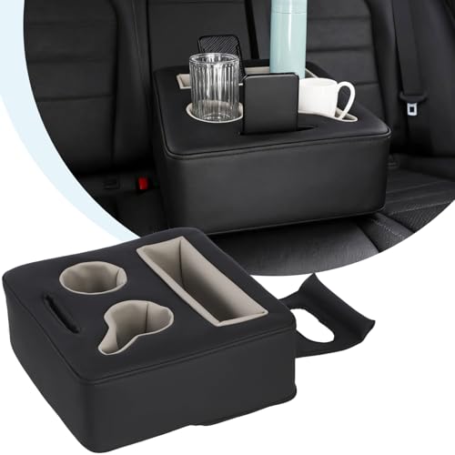 Back Seat Cup Holder for Car, Universal Truck Bed Organizer, Automotive Bottle Holder Tray, Boat Couch Expander Tray for Snacks, Phone, Remote