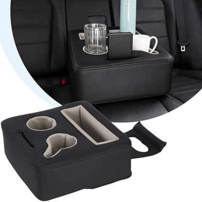 Back Seat Cup Holder for Car, Universal Truck Bed Organizer, Automotive Bottle Holder Tray, Boat Couch Expander Tray for Snacks, Phone, Remote