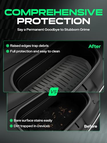 YHTAUTO Front Trunk Mat Cargo Liner Compatible with Tesla Model Y 2020-2024, TPE Floor Liners All Weather Custom Fit, Black - size: Front Trunk Mat (1 Piece)