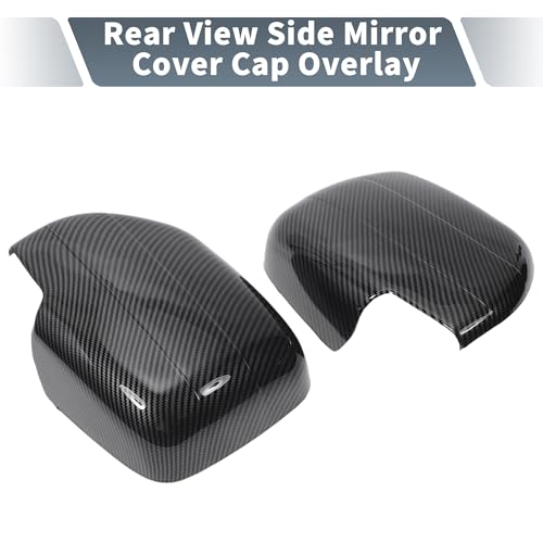 X AUTOHAUX Pair Car Rear View Driver Passenger Side Mirror Cover Cap Overlay Black Carbon Fiber for Lexus LX470 1998-2007 for Toyota Land Cruiser Mirror Guard Covers Exterior Decoration Trims