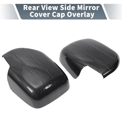 X AUTOHAUX Pair Car Rear View Driver Passenger Side Mirror Cover Cap Overlay Black Carbon Fiber for Lexus LX470 1998-2007 for Toyota Land Cruiser Mirror Guard Covers Exterior Decoration Trims