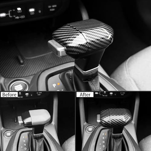 ABS Car Gear Shift Knob Cover Trim Shifter Lever Handle Protective Compatible with Kia Sorento 2024-2026,Kia Carnival 2025-2026,K4 2025-2026,K5 2025-2026 Accessories (Carbon Fiber Style) - color: Carbon Fiber Style