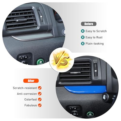 Dashboard Panel Cover Trim for Honda Pilot 2016-2022/ Passport 2019-2025/ Ridgeline 2016-2020 Accessories, Center Console Panel Strip Trim, Center Console Upper Center Pillar Trim, ABS (Blue) - color: Blue