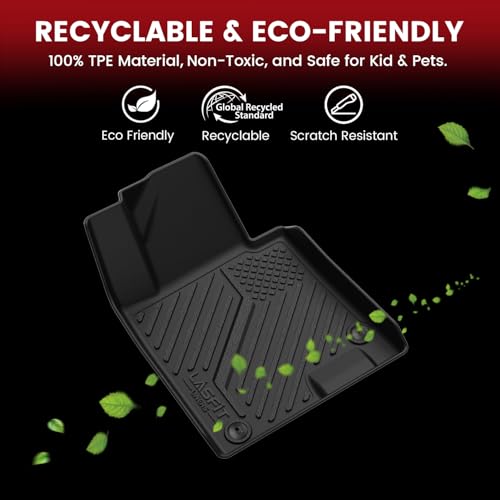 LASFIT Floor Mats & Cargo Mat for Hyundai Sonata 2020-2026 (Only Fit FWD & Gas) / Kia K5 2021-2026 (Only Fit FWD) All Weather TPE Custom Fit Floor Liners for Car Mats Trunk Mats - size: 2)For Hyundai Sonata & Kia K5 | 2020-2026 | FWD