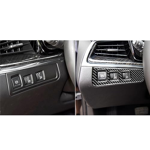 NVCNX Carbon Fiber Compatible with Cadillac XT6 2020-2025 / XT5 2017-2025 2018 2019 2020 2021 2022 2023 2024 Accessories Car Electronic Handbrake Button Panel Cover Interior Trim Black -B - color: Electronic Handbrake Button Panel - B