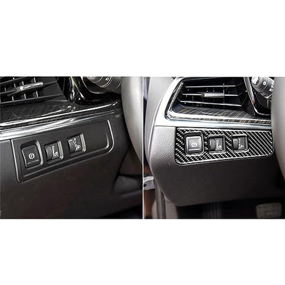 NVCNX Carbon Fiber Compatible with Cadillac XT6 2020-2025 / XT5 2017-2025 2018 2019 2020 2021 2022 2023 2024 Accessories Car Electronic Handbrake Button Panel Cover Interior Trim Black -B - color: Electronic Handbrake Button Panel - B