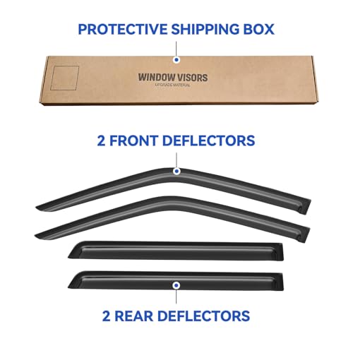 Window Visors Rain Guards for 1996-2004 Nissan Pathfinder, Out-Channel Window Vent Wind Deflectors Visors Shades for 1997-2003 Infiniti QX4 - size: 1996-2004 Nissan Pathfinder