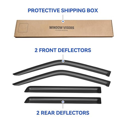 Window Visors Rain Guards for 1996-2004 Nissan Pathfinder, Out-Channel Window Vent Wind Deflectors Visors Shades for 1997-2003 Infiniti QX4 - size: 1996-2004 Nissan Pathfinder