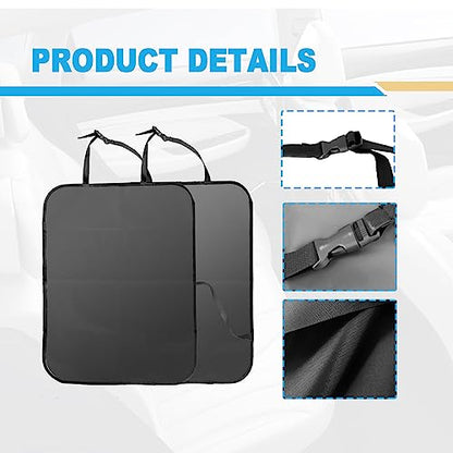 KEVWR 2 Pack Car Kick Mats Back Seat Protector, Seat Back Protector for Vehicles to Protect from Dirt, Mud and Scratches, Fits Most SUVs and Vans, Waterproof Oxford Durable Car Seat Back