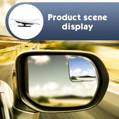 1 PC Blind Spot Mirrors, Adjustable Angle Mini Side Rearview Mirrors, HD Convex Wide Angle Side View Accessories, Universal for Most Cars, Trucks, SUVs (Silver)
