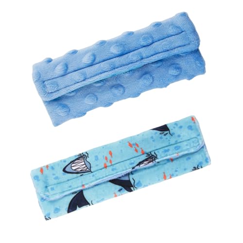 2-Pack Car Seat Strap Covers, Infant Seatbelt Covers, Velvety Soft Double-Sided Use Car Seat Shoulder Strap Pads for Infant Toddler, Blue Shark Pattern - color: Blue Shark