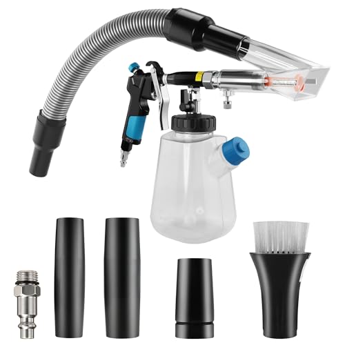3IN1 Car Cleaning Kit, High Pressure Foam Cleaning Gun, Extractor Vacuum Set, Multi-Purpose Cleaning Gun Detachable Sprinkler Head for Automotive Detailing, Carpet, Upholstery, Surface Cleaning - color: blue
