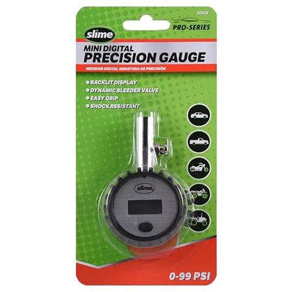 Slime 20456 Tire Pressure Gauge, Pro-Series, Mini, Digital Precision, (5-100 psi) - size: Mini - Precision, style: Digital