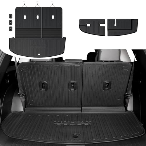 Cargo Mat for 2026 Hyundai Palisade 7/8 Seat (Only Gas), All Weather TPE Durable Cargo Liner with Backrest Mat and Lower Trunk Mat for Hyundai Palisade - size: For Hyundai Palisade Cargo Mats 2026