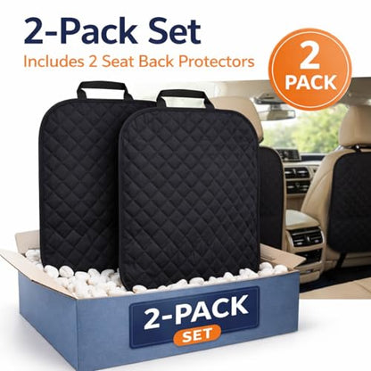 SAVUK 2 Pack Car Back Seat Cover and Organizer Protector from Dirt Scratches Mud Universal Fit All Automotive Model Vehicle Type Waterproof Durable Preventing the Impact of Children Step Kick 17"x25"