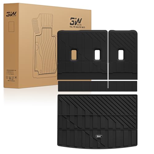 3W Cargo Liner & Seat Back Mats for 2021-2026 Chevrolet Chevy Suburban/GMC Yukon XL (Only Yukon XL, Not Fit Yukon)/Cadillac Escalade ESV (Only Escalade ESV, Not Fit Escalade) - size: Chevy Suburban 21-26 Cargo Liner&Backrest
