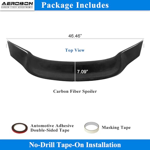 AeroBon Real Carbon Fiber Trunk Spoiler Compatible with 2014-2020 Audi A3 S3 RS3 Spoiler 8V Sedan Rear Spoiler (RT Style) Race Tail - size: RT