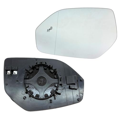 Left Driver Side Heated Mirror Glass with Blind Spot Detection for 2018-2026 Volkswagen Atlas, 2020-2026 Atlas Cross Sport, Without Auto-Dimming (2 PIN)) - style: Left Driver Side(2 PIN)