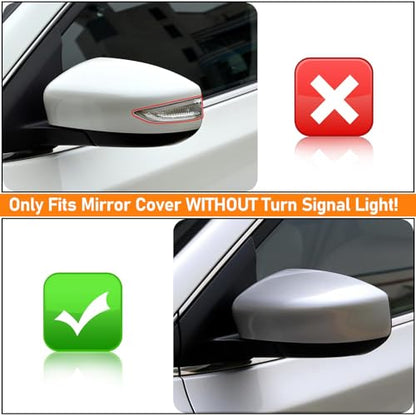 Moonlinks Compatible with Nissan Sentra 2013 2014 2015 2016 2017 2018 2019 Side Mirror Cover Replacement,Silver Left Driver & Right Passenger Side Door Rearview Side Mirror Cap Without Turn Signal - size: Silver-Pair