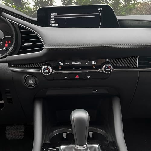 AIRSPEED Carbon Fiber for Mazda 3 Axela 2019-2025 Center Console Air Vent Outlet Panel Cover Interior Trim Accessory, Black - color: Air Vent Outlet Panel