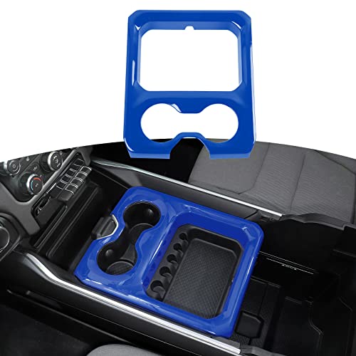 RT-TCZ for RAM Center Console Cup Holder Panel Trim Cover Blue for Dodge RAM 2018 up Blue Interior Accessories - color: Blue