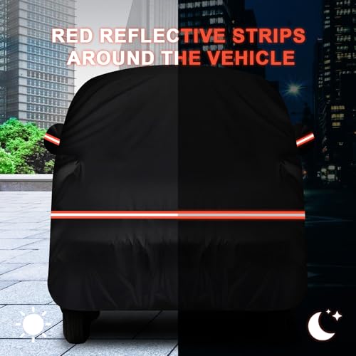QUNSUNUS Waterproof Car Cover for VW Bus T1 T2 T3 1950-1992, Outdoor Car Covers with Zipper, All Weather Full Exterior Cover with Straps for Wind, Sun, UV and Dust Protection - size: for VW Bus T1 T2 T3