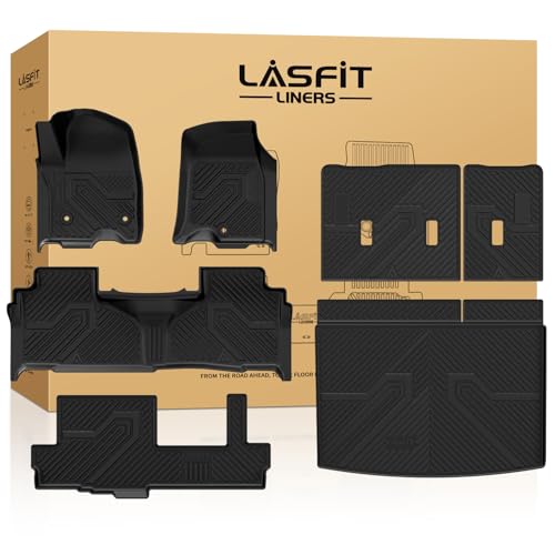 LASFIT Floor Mats 2021-2026 & Only 8 Seats (Not for 7/9 Seats) for Chevrolet Chevy Suburban/GMC Yukon XL (Only Yukon XL, Not Fit Yukon)/Cadillac Escalade ESV (Only Escalade ESV, Not Fit Escalade) - size: Suburban/Yukon XL/Eacalade ESV 8 Seats 2021-2026