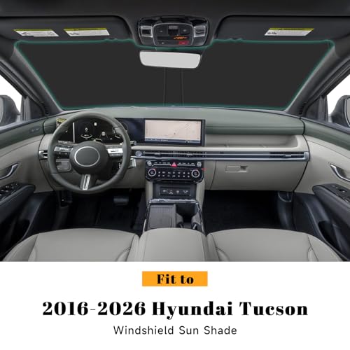Car Windshield Sun Shade for Hyundai 2016-2025 2026 Tucson Accessories (OEM Design) Reflective Foldable Heat Insulation Sunshade for Ultimate Protection - size: for Hyundai 2016-2026 Tucson