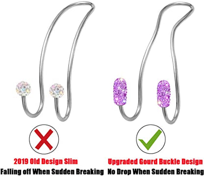 Car Headrest Hooks Car Purse Hook(2 Pack),Bling Car Bag Hooks, Car Hook for Purses and Bags Cute Metal Car Purse Holder Hook, Bling Car Accessories for Women, Light Purple - color: Purple